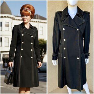 Vintage 60s Mod Power Trench Coat